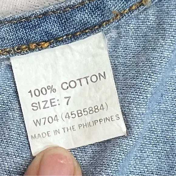 Vintage Denim Button-Front Spaghetti Strap Tank Top Blue size 7 100% cotton FLAW - Picture 3 of 9